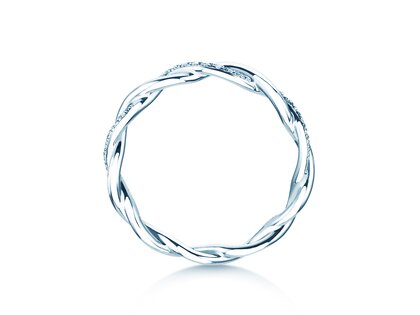 Verlobungsring Sparkling Curve in 14K Weißgold mit Diamanten 0,14ct G/SI