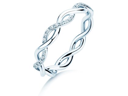 Verlobungsring Sparkling Curve in 14K Weißgold mit Diamanten 0,14ct G/SI