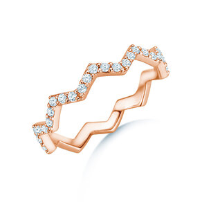 Verlobungsring Tide in 9K Roségold mit Diamanten 0,29ct G/SI