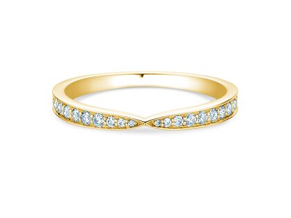 Verlobungsring V-Eternity in 14K Gelbgold mit Diamanten 0,22ct G/SI