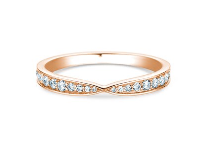Verlobungsring V-Eternity in 18K Roségold mit Diamanten 0,30ct G/SI