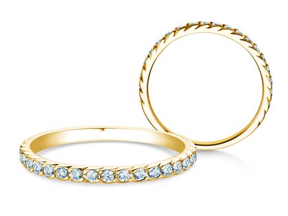 Verlobungsring Wave in 18K Gelbgold mit Diamanten 0,33ct G/SI