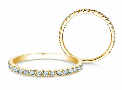 Verlobungsring Wave in 9K Gelbgold mit Diamanten 0,33ct G/SI