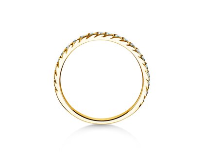 Verlobungsring Wave in 18K Gelbgold mit Diamanten 0,33ct G/SI