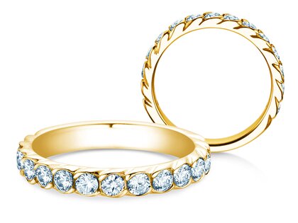 Verlobungsring Wave in 14K Gelbgold mit Diamanten 1,30ct G/SI