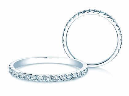 Verlobungsring Wave in 9K Weißgold mit Diamanten 0,33ct G/SI