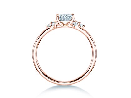 Verlobungsring Blossom Cushion in 9K Roségold mit natürlichen Diamanten 0,29ct G/SI