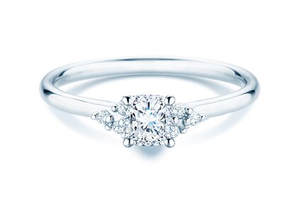 Verlobungsring Blossom Cushion in 9K Weißgold mit natürlichen Diamanten 0,29ct G/SI