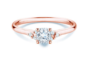 Verlobungsring Blossom Cushion in 9K Roségold mit natürlichen Diamanten 0,29ct G/SI