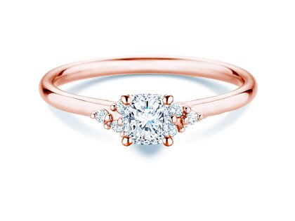 Verlobungsring Blossom Cushion in 9K Roségold mit natürlichen Diamanten 0,29ct G/SI