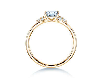 Verlobungsring Blossom Emerald in 14K Gelbgold mit natürlichen Diamanten 0,22ct G/VS