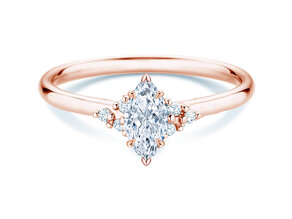 Verlobungsring Blossom Marquise in 9K Roségold mit natürlichen Diamanten 0,29ct G/SI
