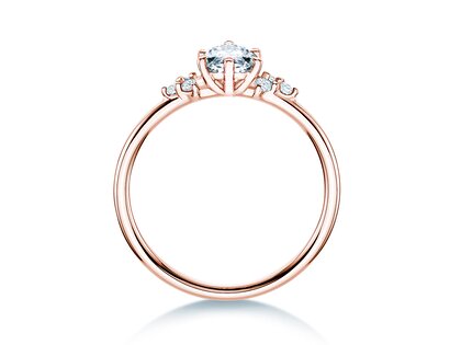 Verlobungsring Blossom Marquise in 9K Roségold mit natürlichen Diamanten 0,29ct G/SI