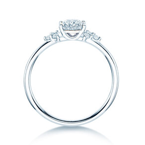 Verlobungsring Blossom Oval in 9K Weißgold mit natürlichen Diamanten 0,29ct G/SI