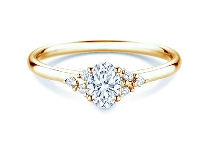 Verlobungsring Blossom Oval in Gelbgold