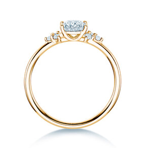Verlobungsring Blossom Oval in 9K Gelbgold mit natürlichen Diamanten 0,29ct G/SI