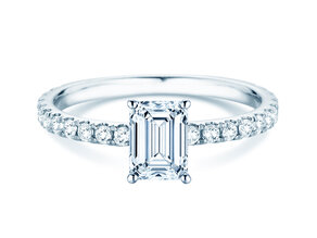 Verlobungsring Classic 4 Emerald Pavé