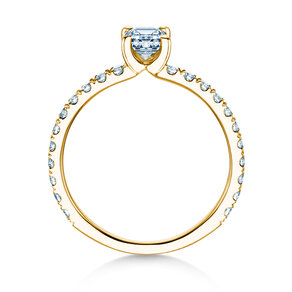 Verlobungsring Classic 4 Emerald Pavé in 14K Gelbgold mit natürlichen Diamanten 0,33ct G/VS