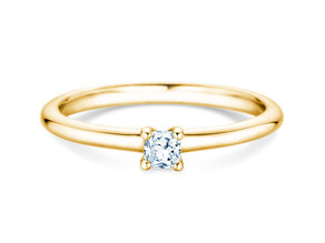 Verlobungsring Cushion Clean in 14K Gelbgold mit Diamant 0,08ct G/SI