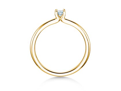 Verlobungsring Cushion Clean in 14K Gelbgold mit Diamant 0,08ct G/SI