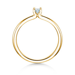 Verlobungsring Cushion Clean in 14K Gelbgold mit Diamant 0,08ct G/SI