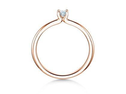 Verlobungsring Cushion Clean in 9K Roségold mit Diamant 0,23ct G/SI