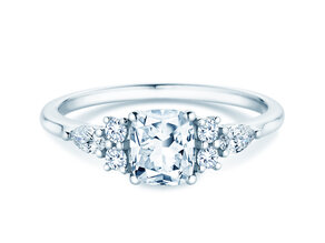 Verlobungsring Cushion Marquise in 14K Weißgold mit Diamanten 1,28ct G/SI