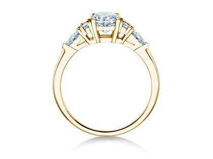 Verlobungsring Cushion Marquise in 9K Gelbgold mit Labordiamanten 1,28ct E/VS
