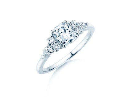 Verlobungsring Cushion Marquise in 14K Weißgold mit Diamanten 1,28ct G/SI