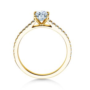 Verlobungsring Cushion Pavé in 9K Gelbgold mit Labordiamanten 1,22ct E/VS