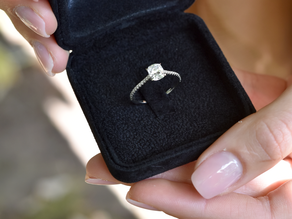 Verlobungsring Cushion Pavé in 14K Weißgold mit Diamanten 1,22ct G/SI