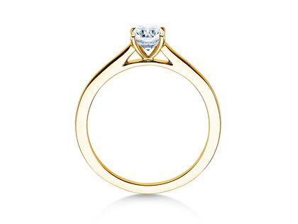 Verlobungsring Cushion in 9K Gelbgold mit Labordiamant 0,50ct E/VS