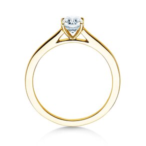 Verlobungsring Cushion in 9K Gelbgold mit Labordiamant 0,50ct E/VS