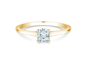 Verlobungsring Cushion in 9K Gelbgold mit Labordiamant 0,50ct E/VS
