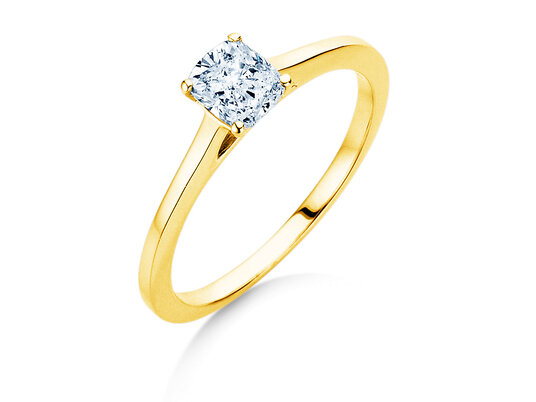 Verlobungsring Cushion in 14K Gelbgold mit Labordiamant 2,00ct E/VS