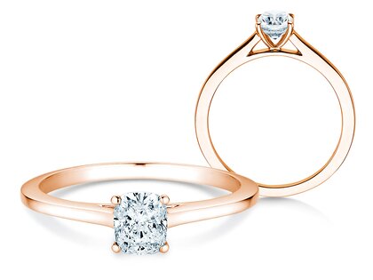 Verlobungsring Cushion in 14K Roségold mit Diamant 0,50ct G/SI