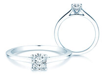 Verlobungsring Cushion in Platin 950/- mit Diamant 0,70ct G/SI