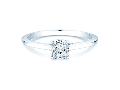 Verlobungsring Cushion in 14K Weißgold mit Diamant 0,30ct G/SI