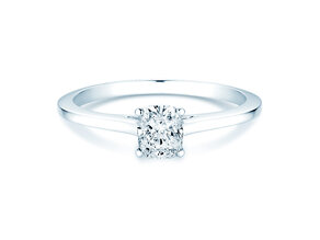 Verlobungsring Cushion in 14K Weißgold mit Diamant 0,30ct G/SI