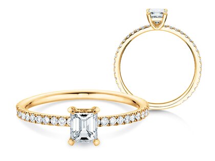 Verlobungsring Elaine in 14K Gelbgold mit Diamanten 0,86ct G/VS