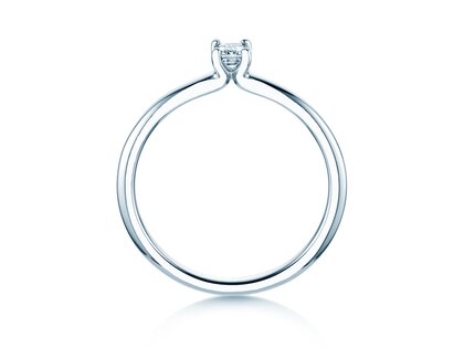 Verlobungsring Emerald Clean in 14K Weißgold mit Diamant 0,08ct G/VS