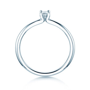 Verlobungsring Emerald Clean in 14K Weißgold mit Diamant 0,08ct G/VS
