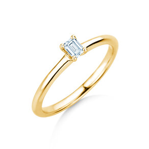 Verlobungsring Emerald Clean in 14K Gelbgold mit Diamant 0,08ct G/VS