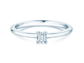 Verlobungsring Emerald Clean in 14K Weißgold mit Diamant 0,08ct G/VS