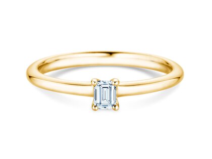 Verlobungsring Emerald Clean in 14K Gelbgold mit Diamant 0,08ct G/VS