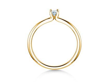 Verlobungsring Emerald Clean in 14K Gelbgold mit Diamant 0,08ct G/VS