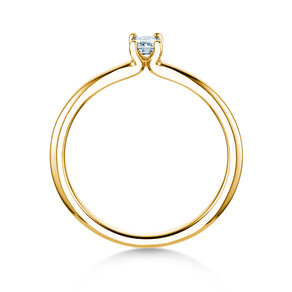Verlobungsring Emerald Clean in 14K Gelbgold mit Diamant 0,08ct G/VS