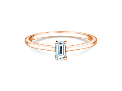 Verlobungsring Emerald Cross in 9K Roségold mit Labordiamant 0,50ct E/VS