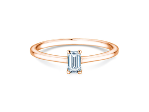 Verlobungsring Emerald Cross in 9K Roségold mit Labordiamant 0,50ct E/VS