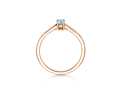 Verlobungsring Emerald Cross in 9K Roségold mit Labordiamant 0,50ct E/VS